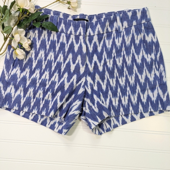 J. Crew Blue/White Ikat Print Shorts - Picture 1 of 4